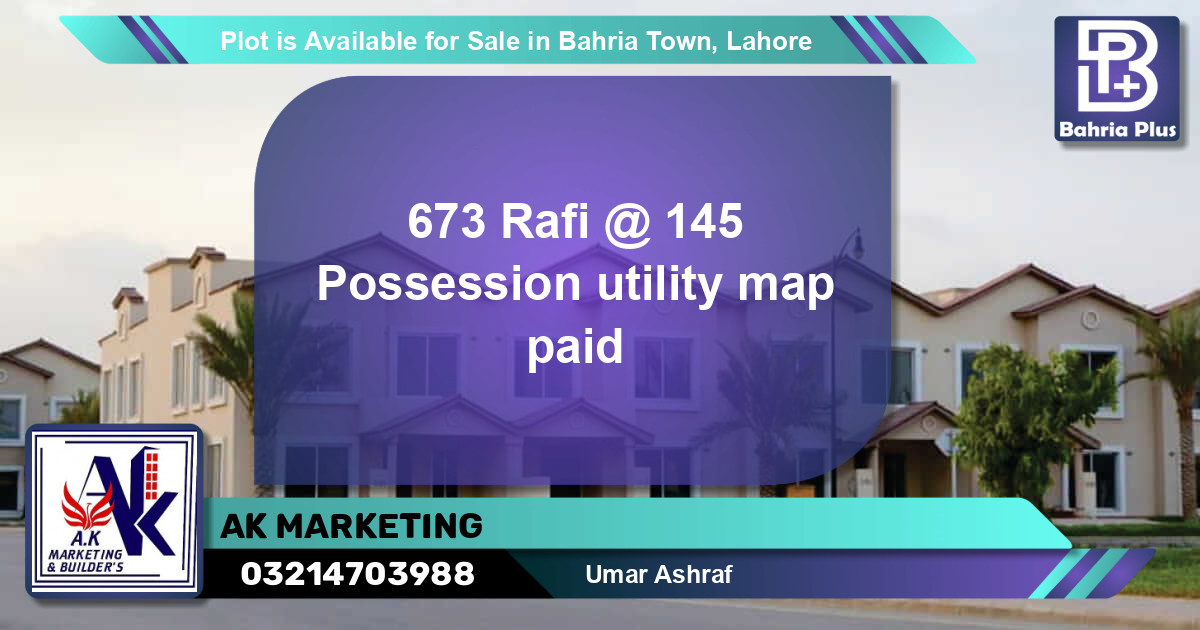 Residential Plot for Sale in Bahria Town, Lahore - (BP-89791)