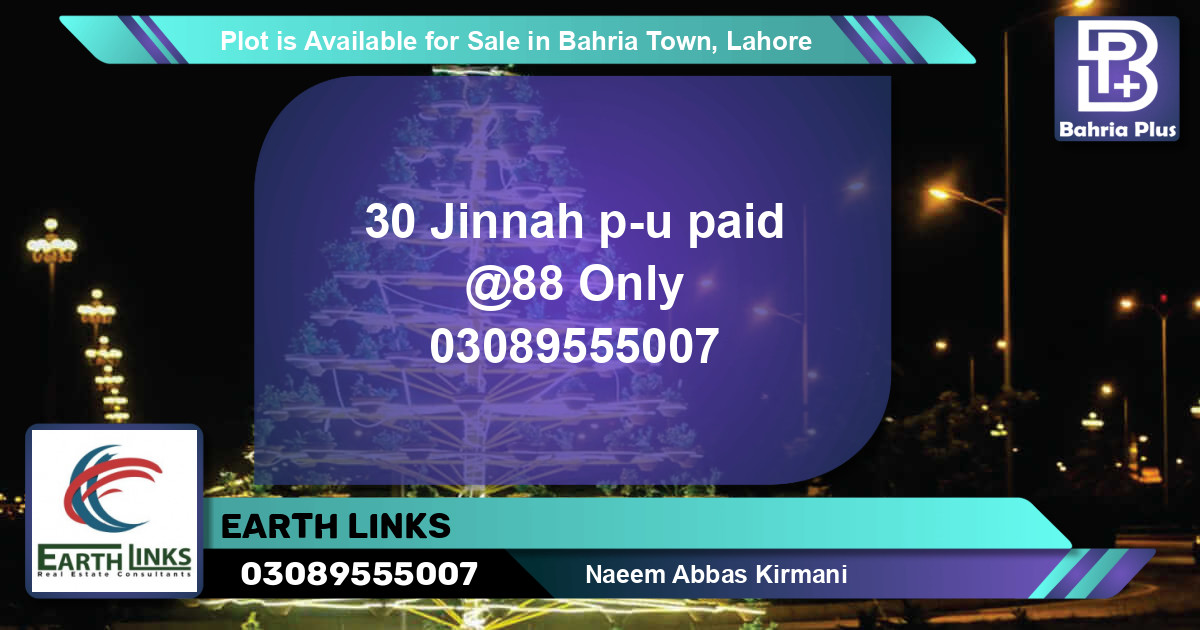 Residential Plot for Sale in Bahria Town, Lahore - (BP-89793)