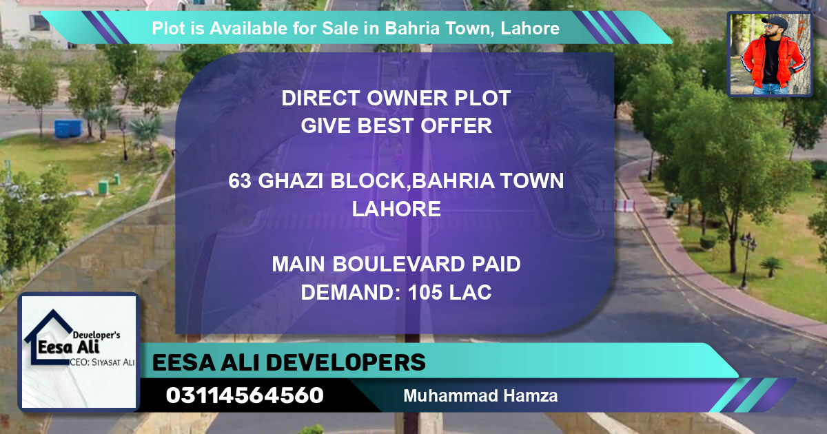 Residential Plot for Sale in Bahria Town, Lahore - (BP-89804)