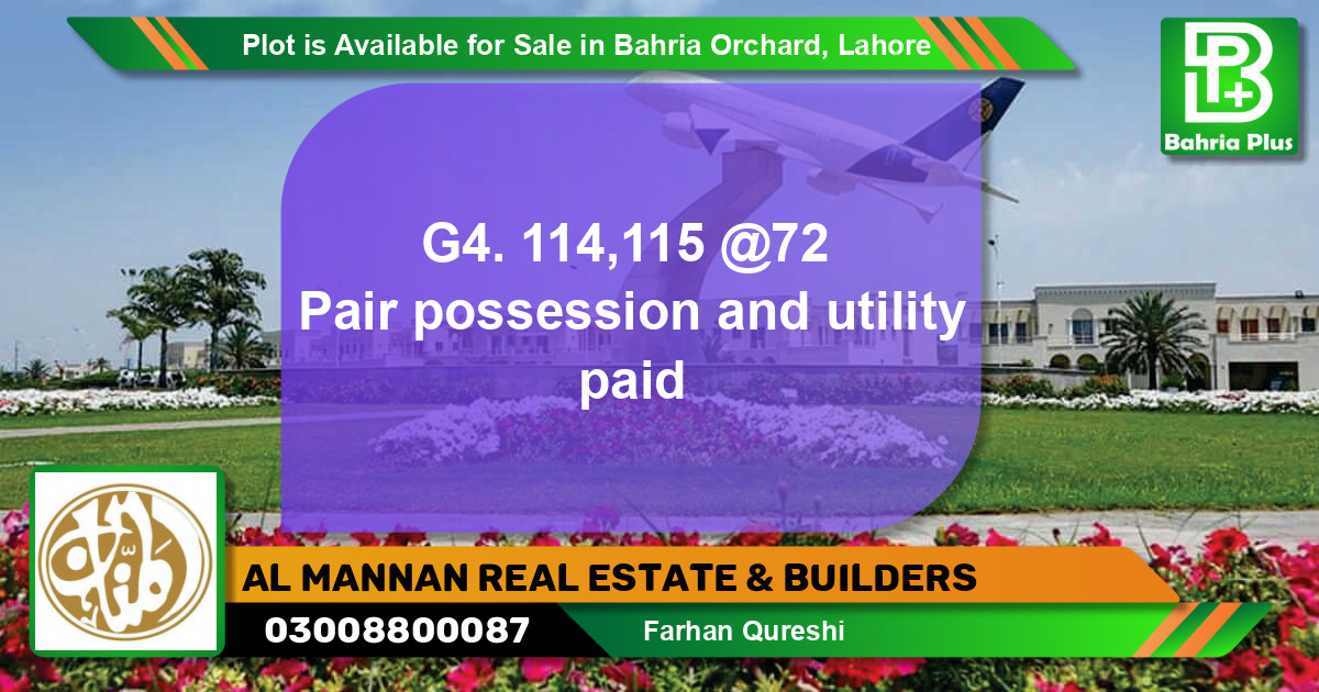 Residential Plot for Sale in Bahria Orchard, Lahore - (BP-89815)