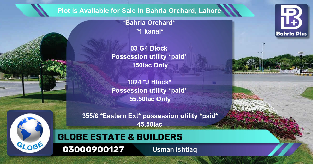 Residential Plot for Sale in Bahria Orchard, Lahore - (BP-89829)