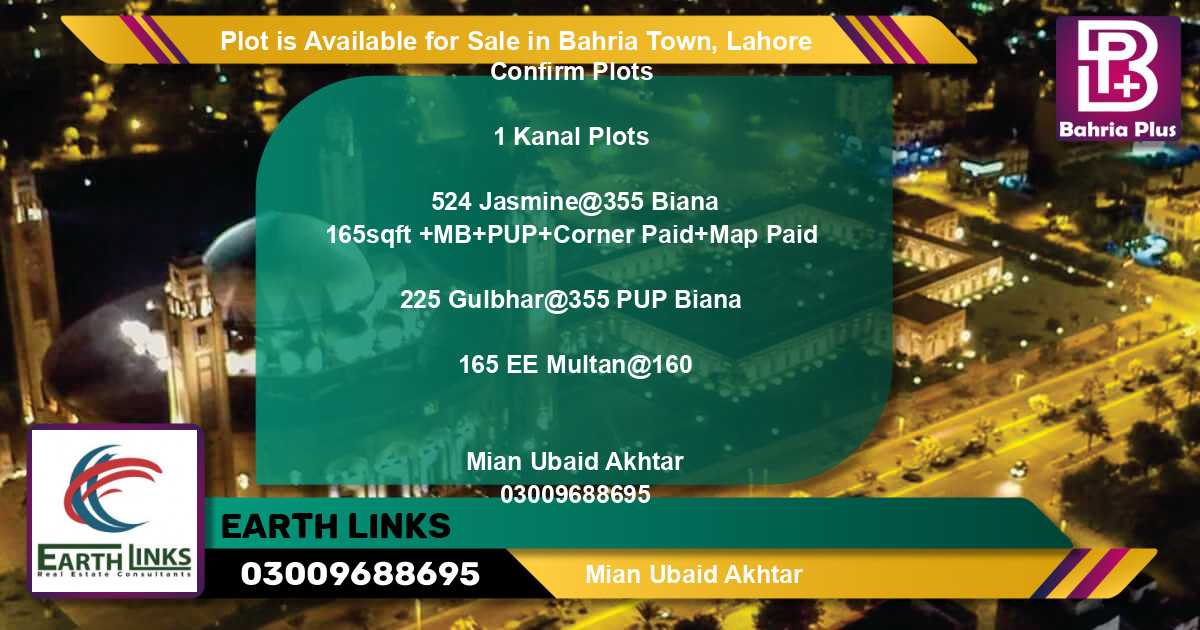 Residential Plot for Sale in Bahria Town, Lahore - (BP-89838)
