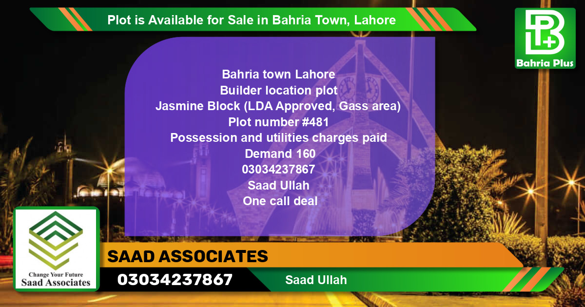 Residential Plot for Sale in Bahria Town, Lahore - (BP-89851)