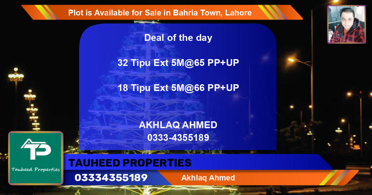 Residential Plot for Sale in Bahria Town, Lahore - (BP-89852)