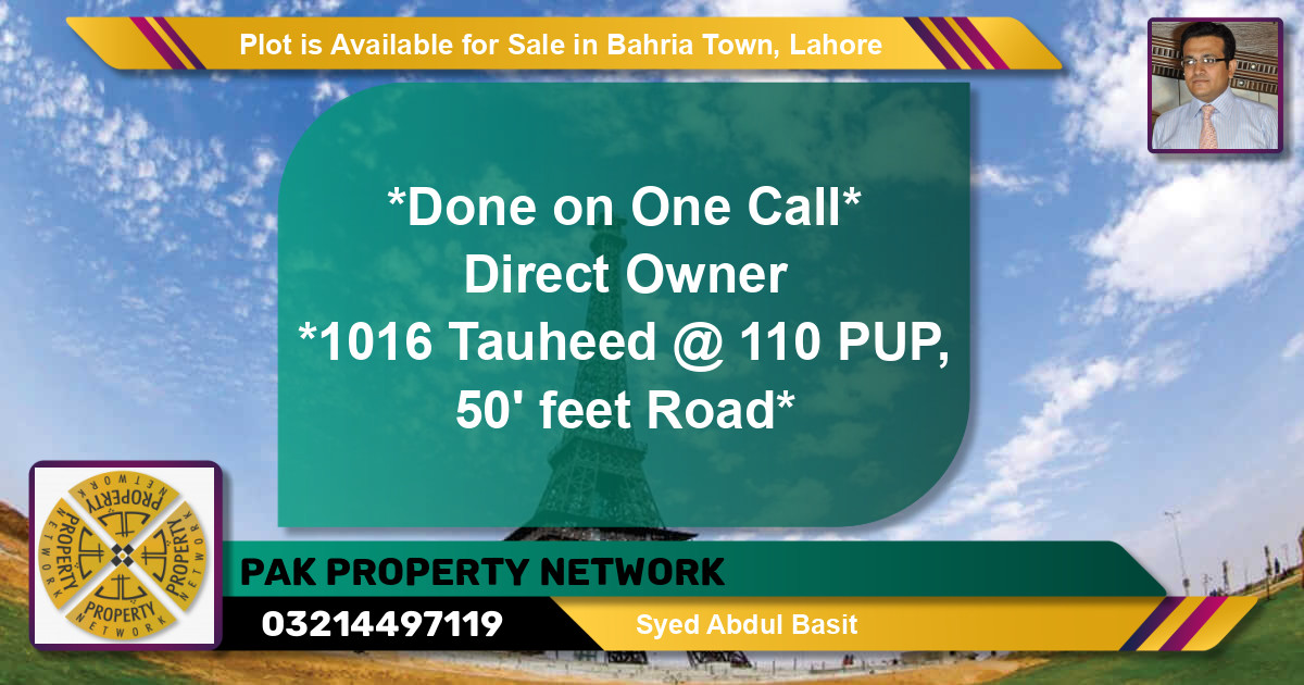 Residential Plot for Sale in Bahria Town, Lahore - (BP-89868)