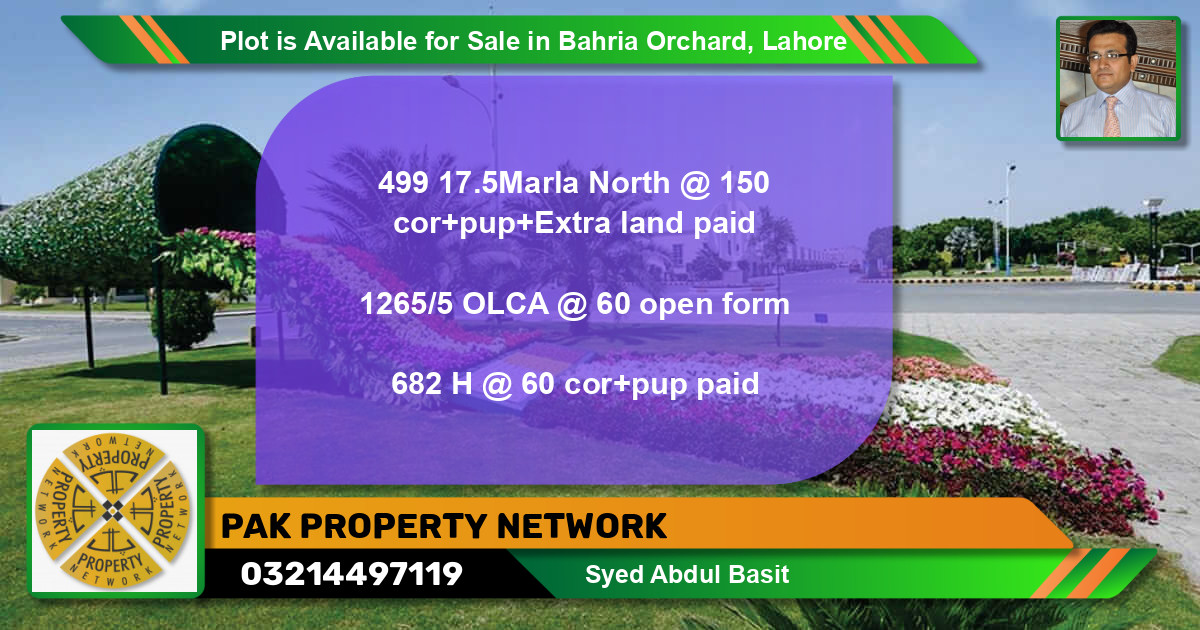 Residential Plot for Sale in Bahria Orchard, Lahore - (BP-89873)