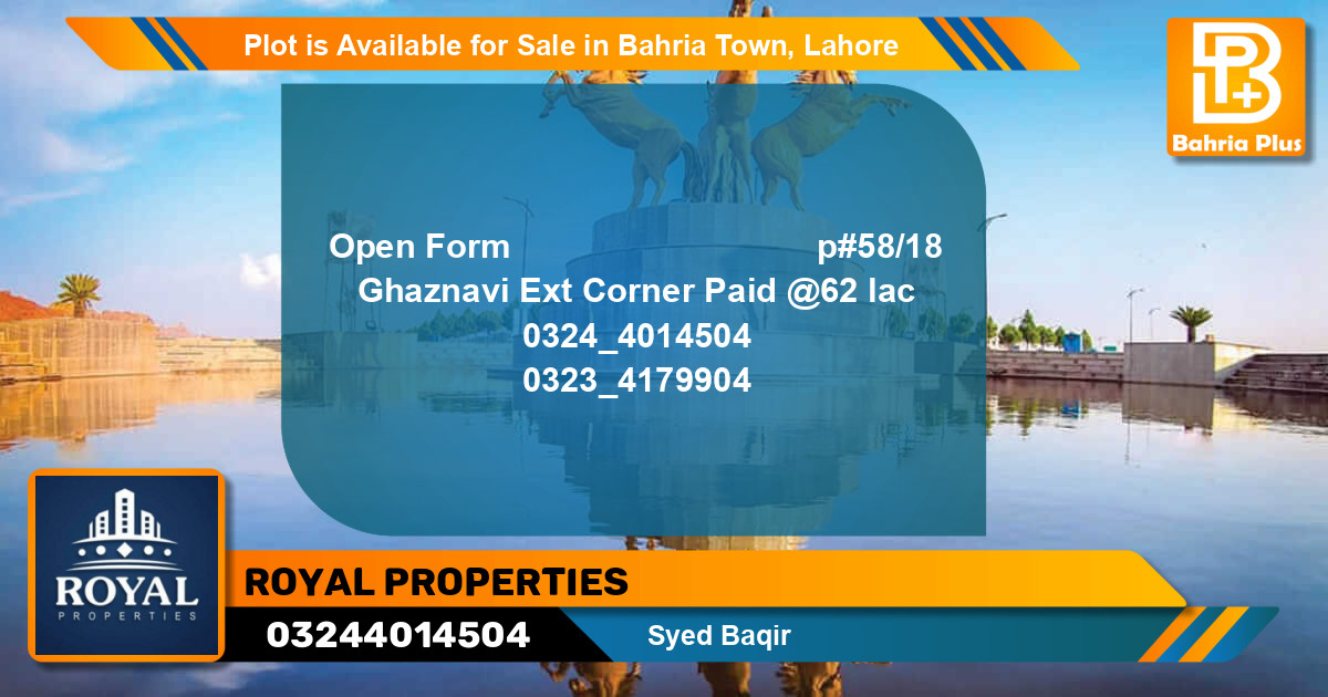 Residential Plot for Sale in Bahria Town, Lahore - (BP-89877)