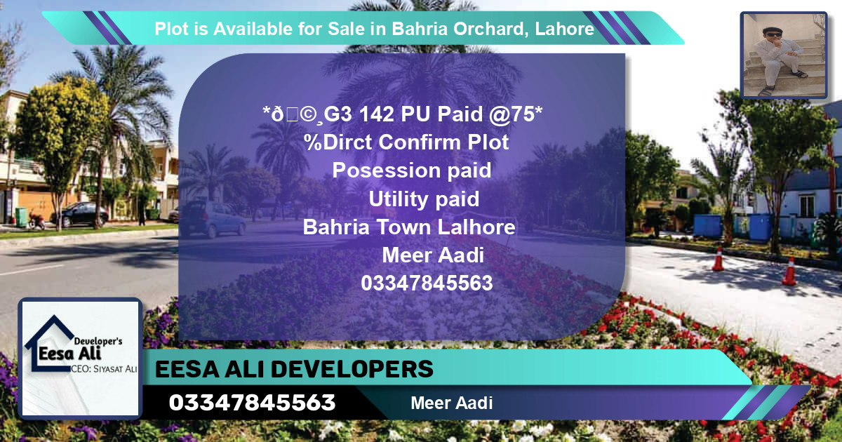 Residential Plot for Sale in Bahria Orchard, Lahore - (BP-89878)