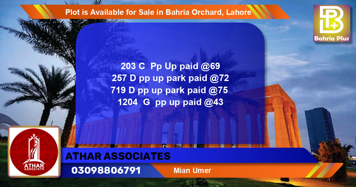Residential Plot for Sale in Bahria Orchard, Lahore - (BP-89888)