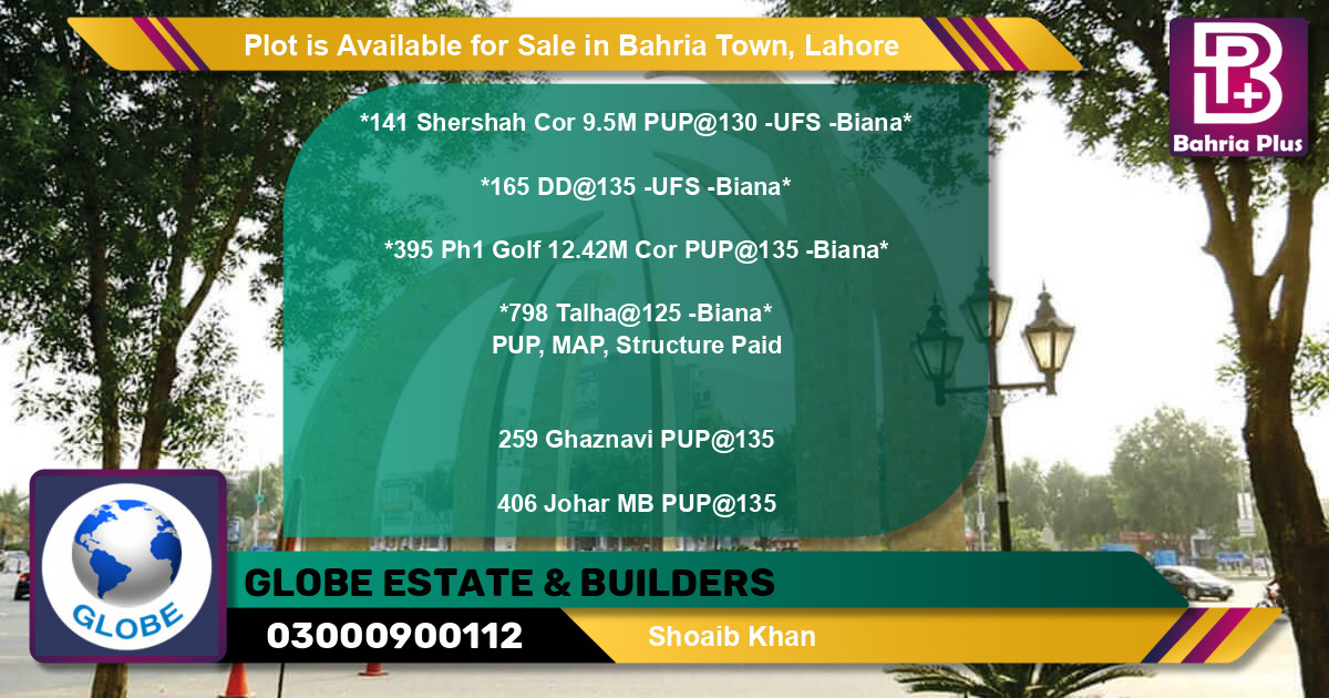 Residential Plot for Sale in Bahria Town, Lahore - (BP-89915)