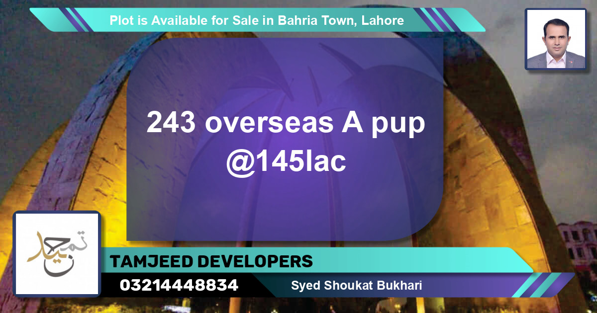 Residential Plot for Sale in Bahria Town, Lahore - (BP-89978)