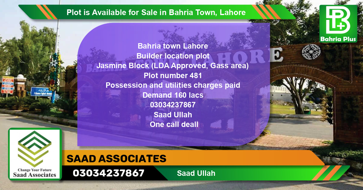 Residential Plot for Sale in Bahria Town, Lahore - (BP-89990)