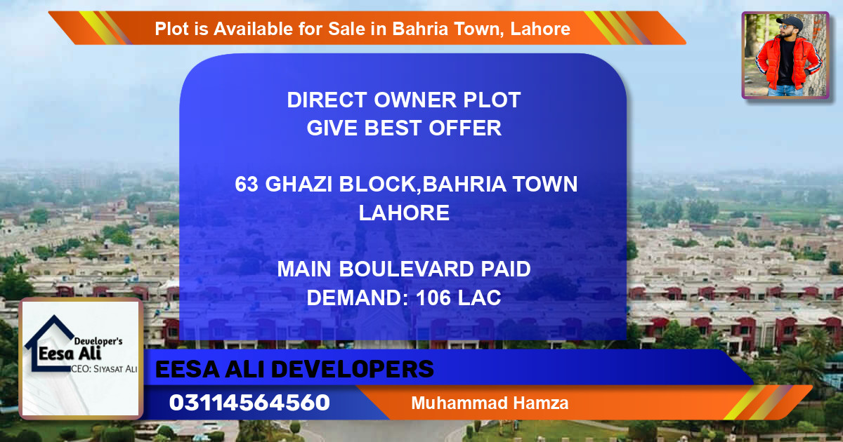 Residential Plot for Sale in Bahria Town, Lahore - (BP-89992)