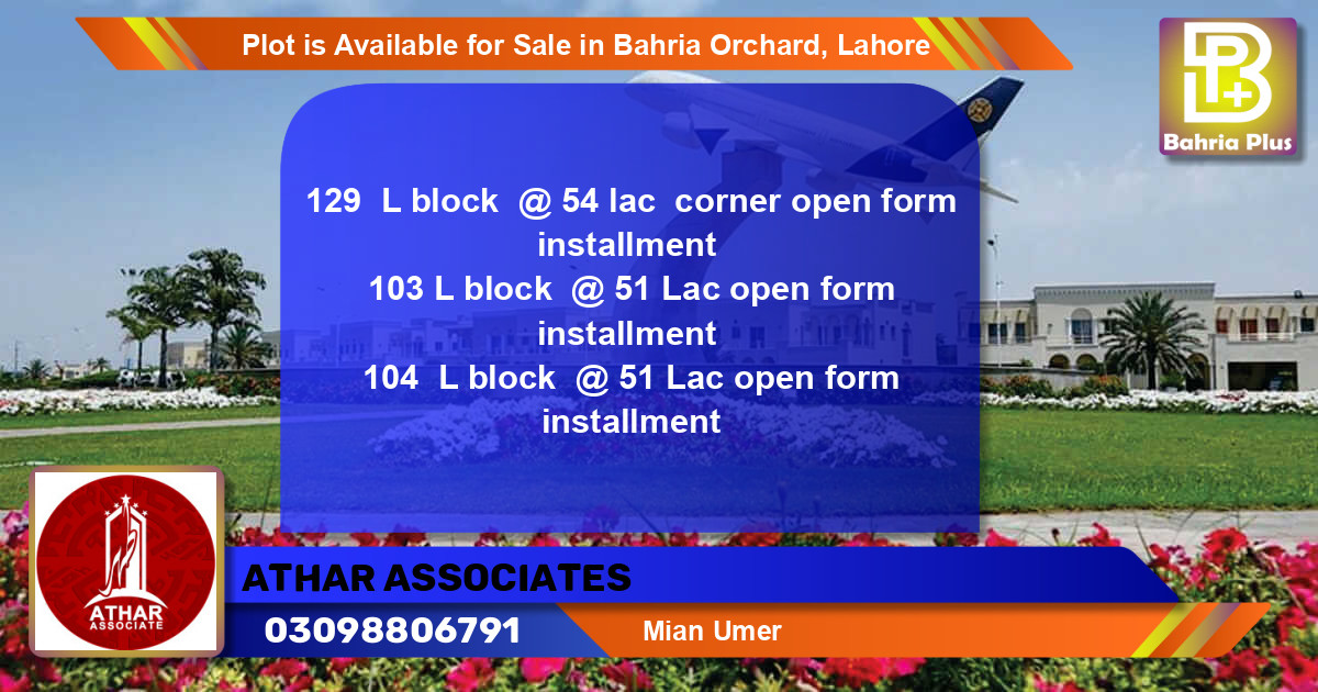 Residential Plot for Sale in Bahria Orchard, Lahore - (BP-90000)