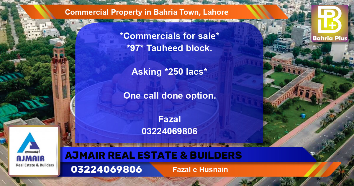 Commercial Property for Sale in Bahria Town, Lahore - (BP-90008)