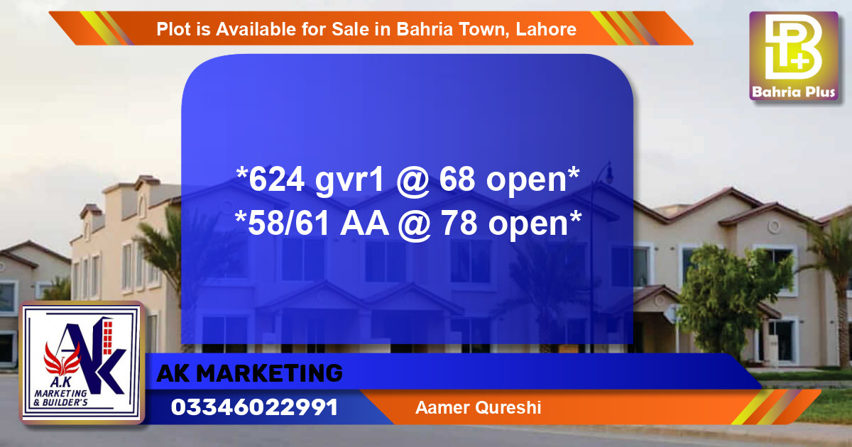Residential Plot for Sale in Bahria Town, Lahore - (BP-90019)