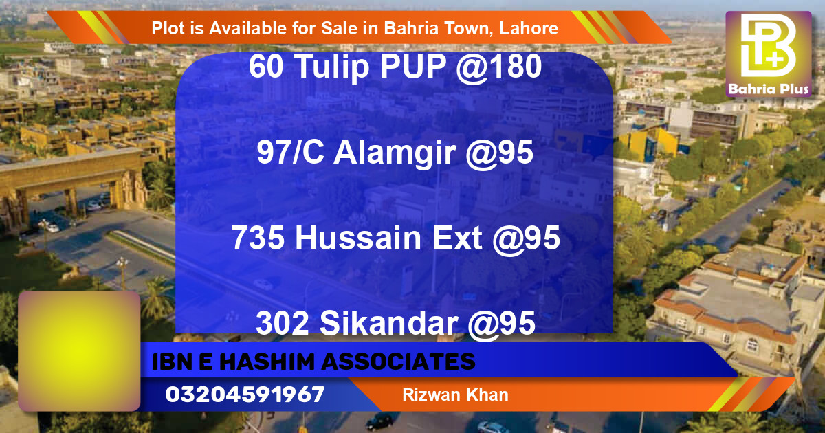 Residential Plot for Sale in Bahria Town, Lahore - (BP-90063)