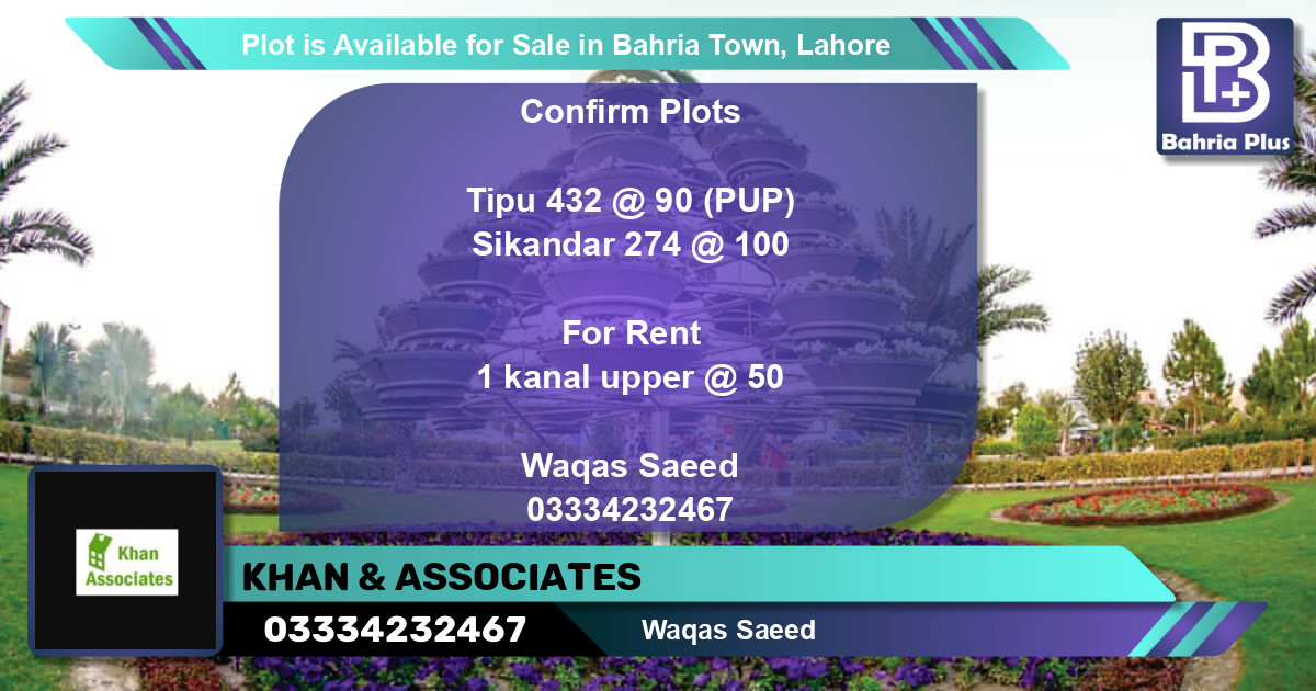 Residential Plot for Sale in Bahria Town, Lahore - (BP-90073)