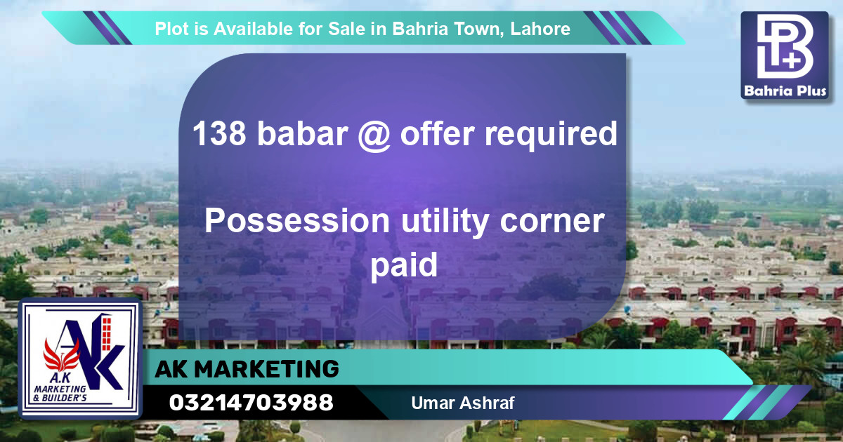 Residential Plot for Sale in Bahria Town, Lahore - (BP-90089)