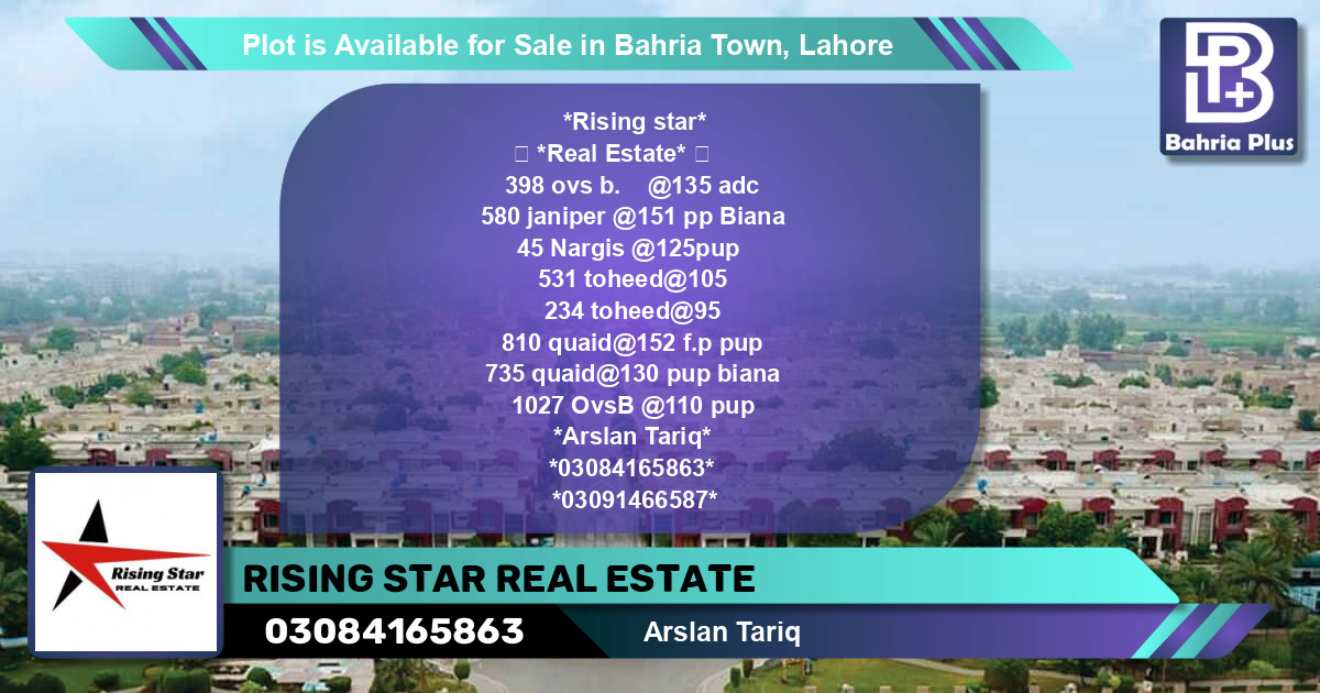 Residential Plot for Sale in Bahria Town, Lahore - (BP-90093)