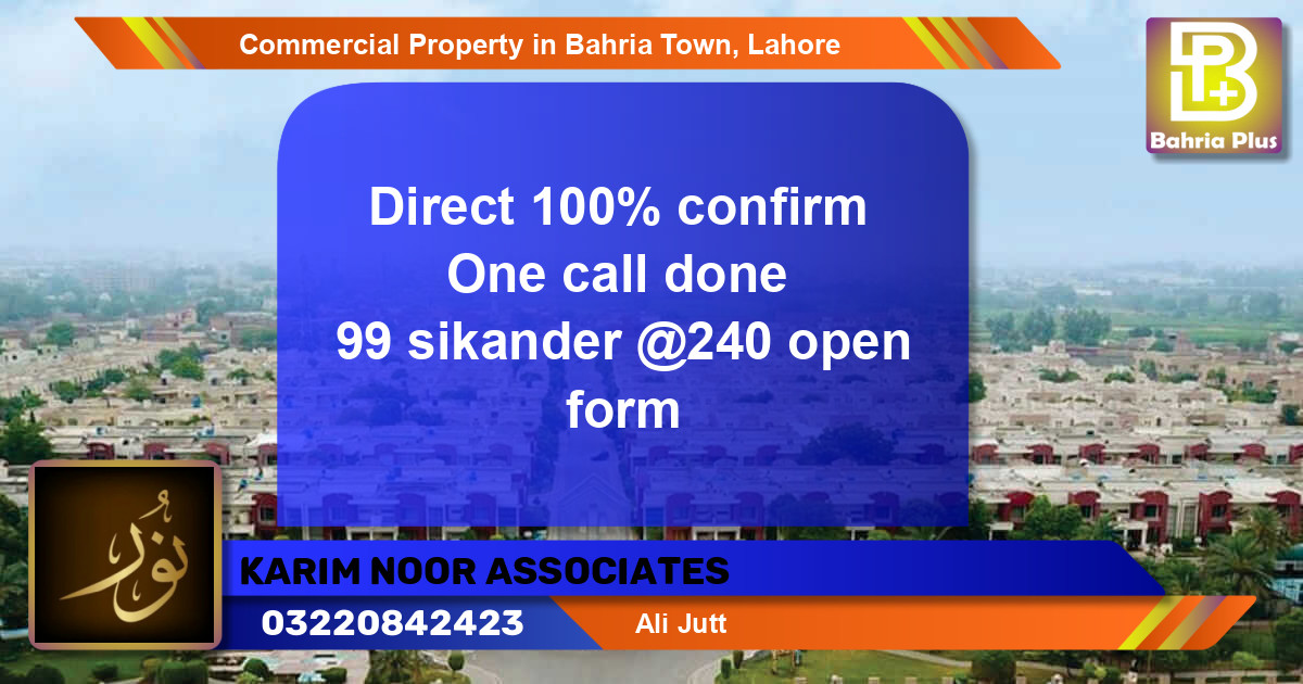 Commercial Property for Sale in Bahria Town, Lahore - (BP-90123)