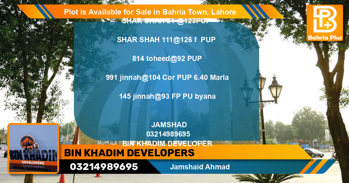 Residential Plot for Sale in Bahria Town, Lahore - (BP-90167)