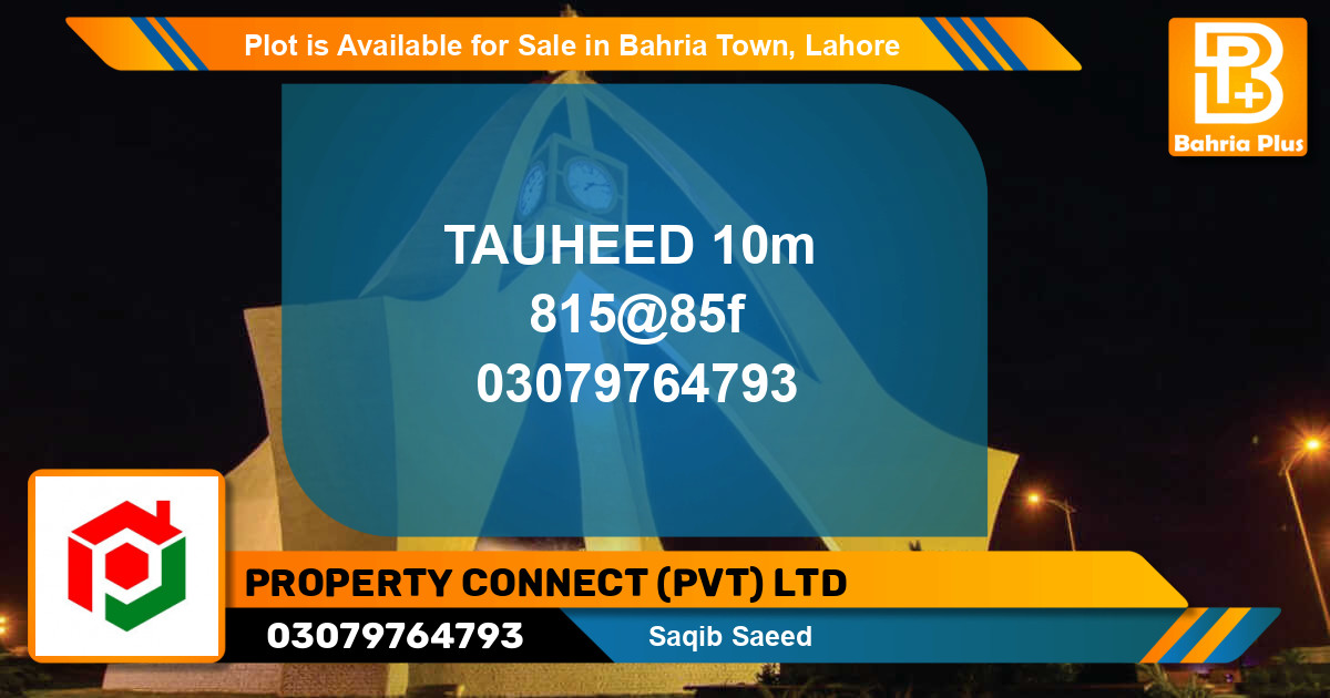 Residential Plot for Sale in Bahria Town, Lahore - (BP-90229)