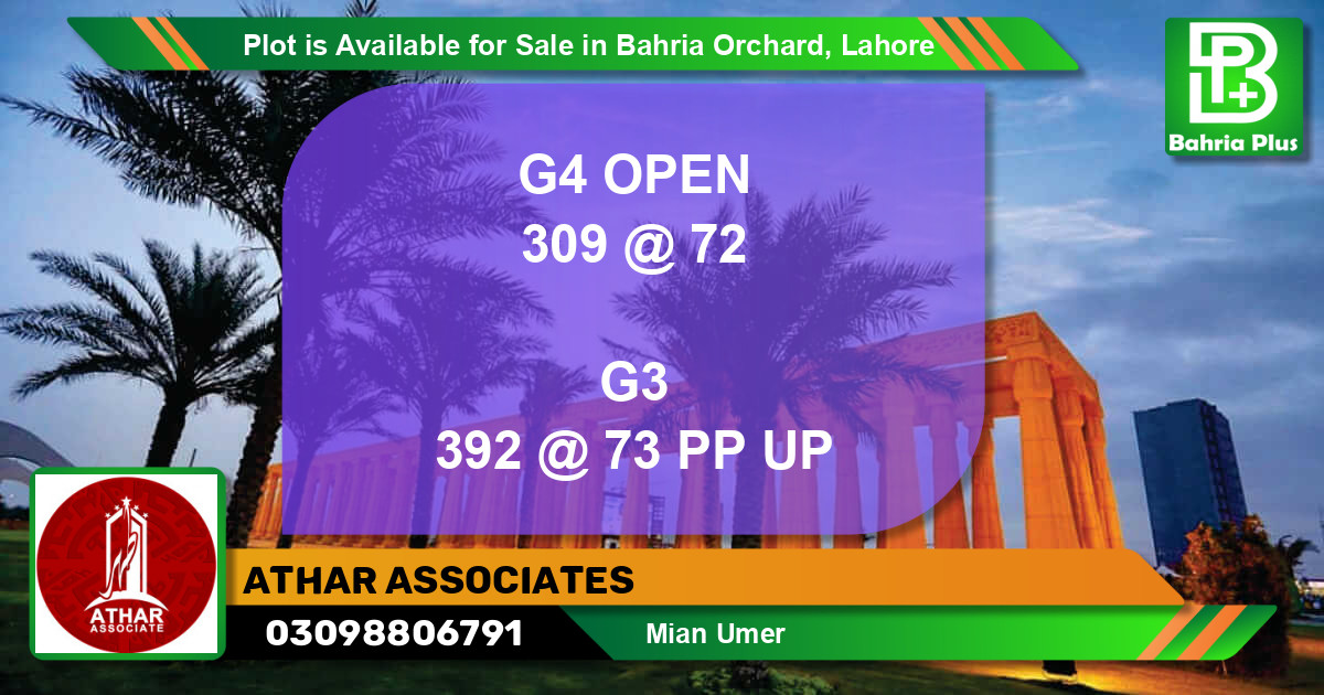 Residential Plot for Sale in Bahria Orchard, Lahore - (BP-90231)