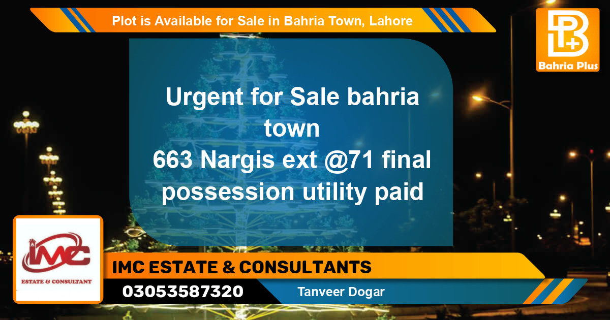Residential Plot for Sale in Bahria Town, Lahore - (BP-90247)