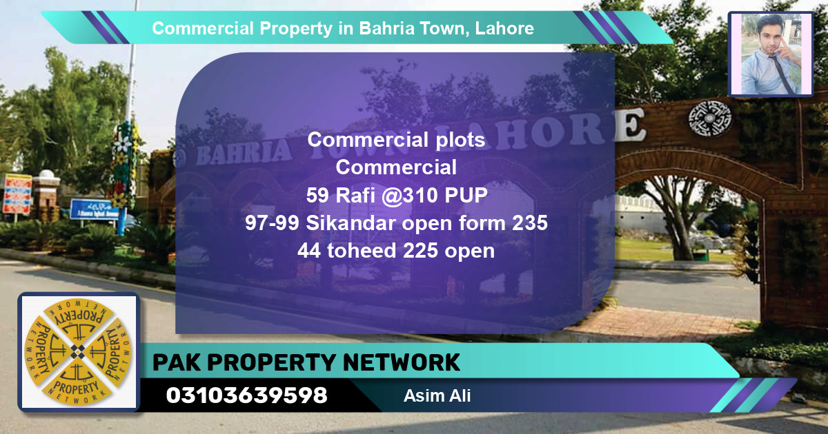 Commercial Property for Sale in Bahria Town, Lahore - (BP-90251)
