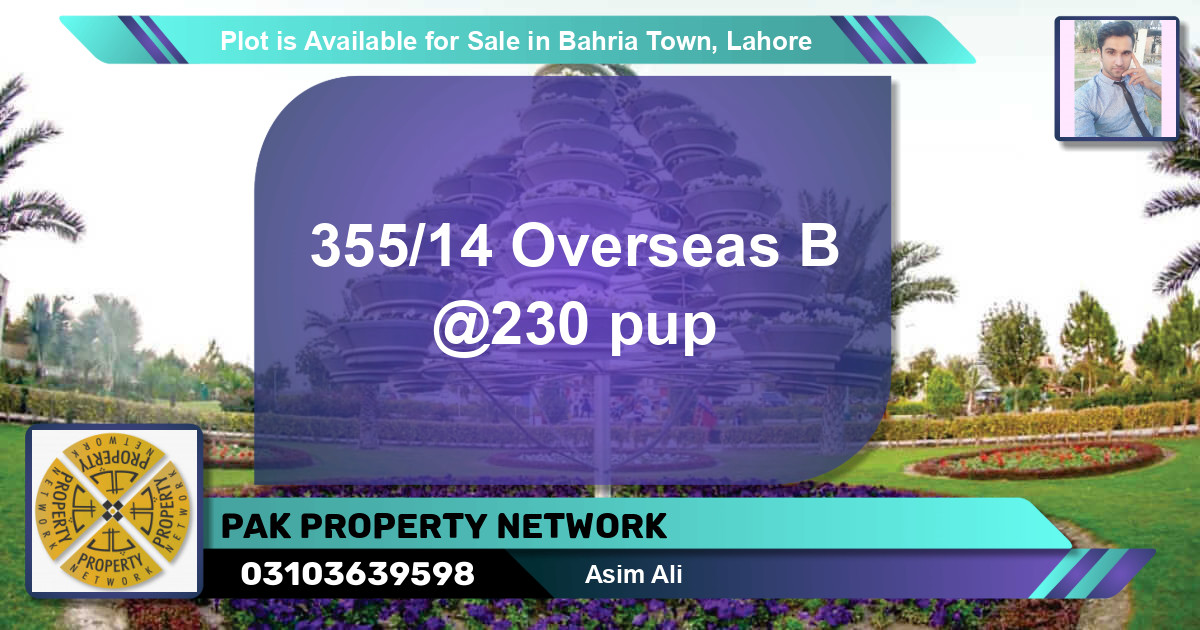 Residential Plot for Sale in Bahria Town, Lahore - (BP-90260)