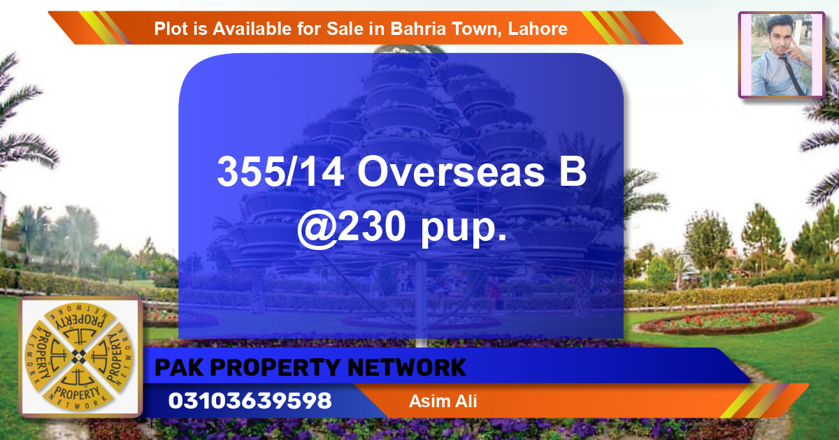 Residential Plot for Sale in Bahria Town, Lahore - (BP-90261)