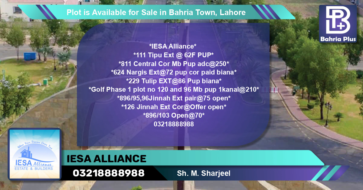Residential Plot for Sale in Bahria Town, Lahore - (BP-90265)