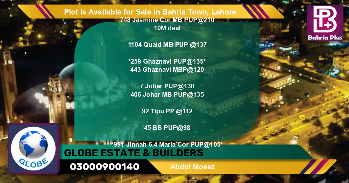 Residential Plot for Sale in Bahria Town, Lahore - (BP-90267)