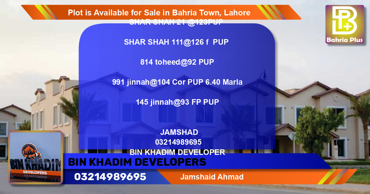 Residential Plot for Sale in Bahria Town, Lahore - (BP-90282)