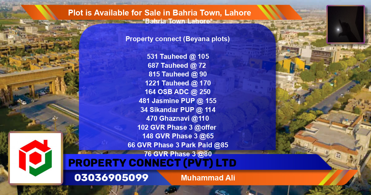 Residential Plot for Sale in Bahria Town, Lahore - (BP-90284)