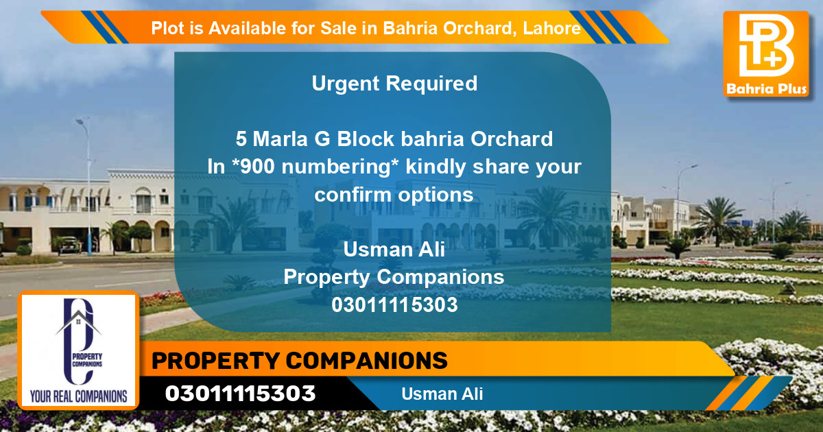 Residential Plot for Sale in Bahria Orchard, Lahore - (BP-90285)