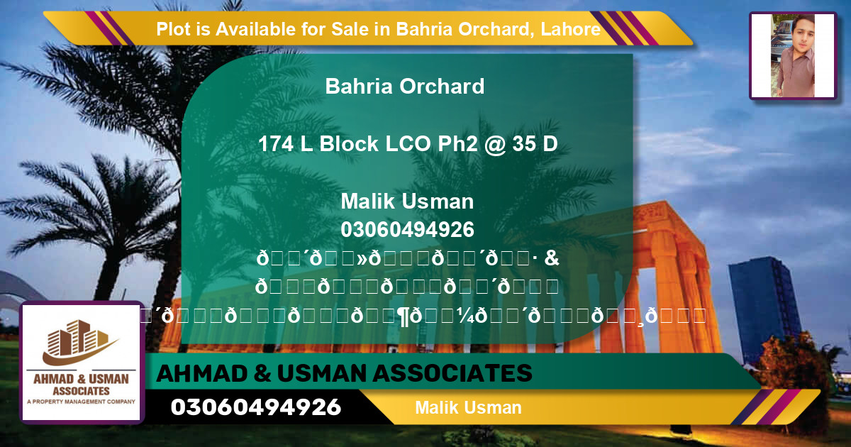 Residential Plot for Sale in Bahria Orchard, Lahore - (BP-90297)