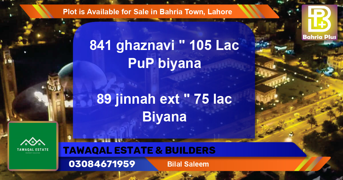 Residential Plot for Sale in Bahria Town, Lahore - (BP-90309)