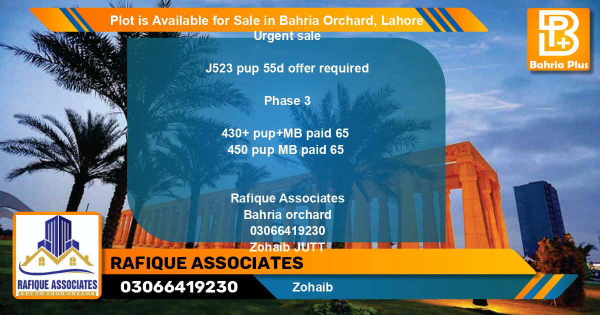 Residential Plot for Sale in Phase 2 - J Block -  Bahria Orchard, Lahore - (BP-90311)