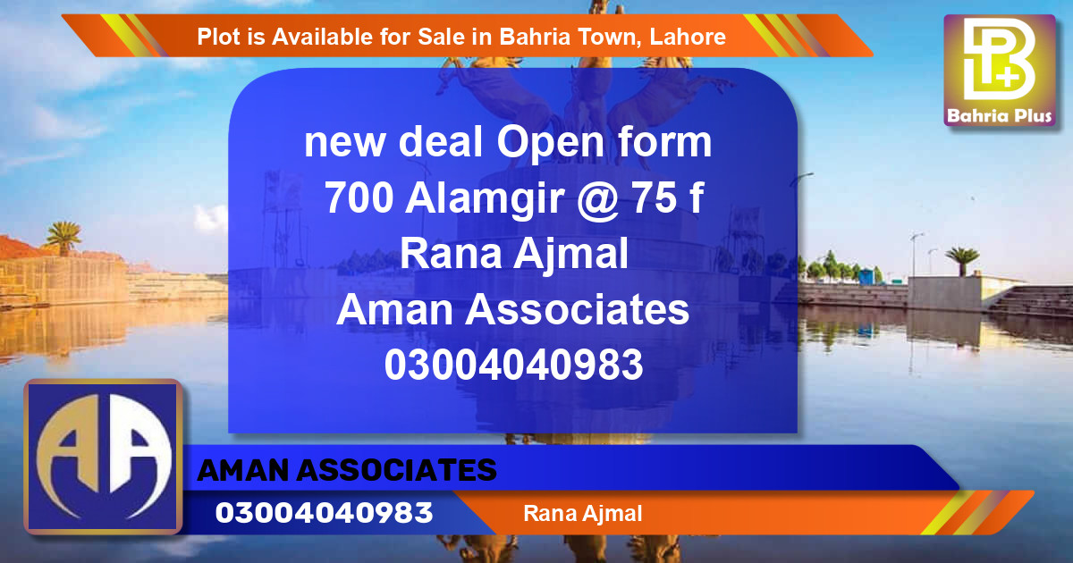 Residential Plot for Sale in Bahria Town, Lahore - (BP-90313)