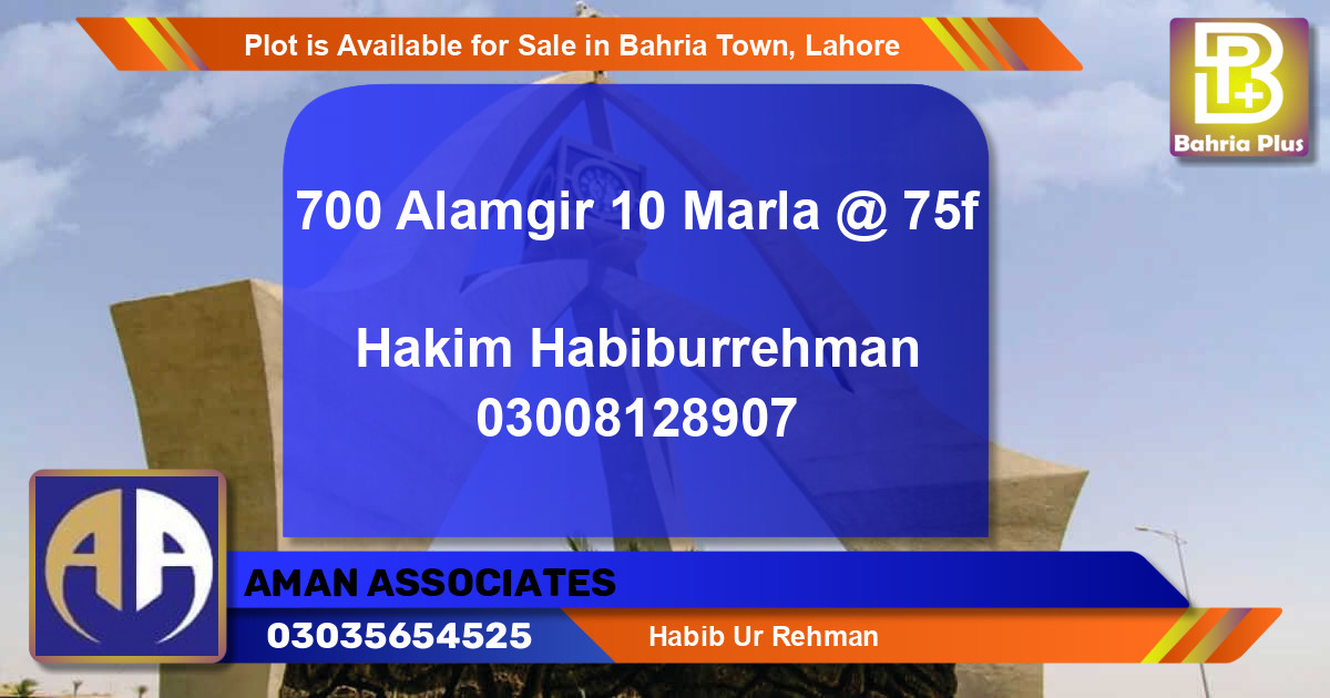 Residential Plot for Sale in Bahria Town, Lahore - (BP-90324)