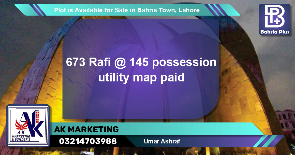 Residential Plot for Sale in Bahria Town, Lahore - (BP-90329)
