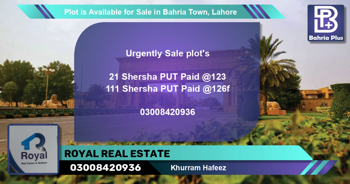Residential Plot for Sale in Bahria Town, Lahore - (BP-90335)