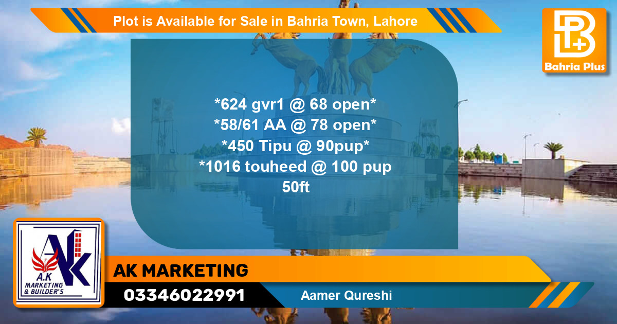 Residential Plot for Sale in Bahria Town, Lahore - (BP-90344)