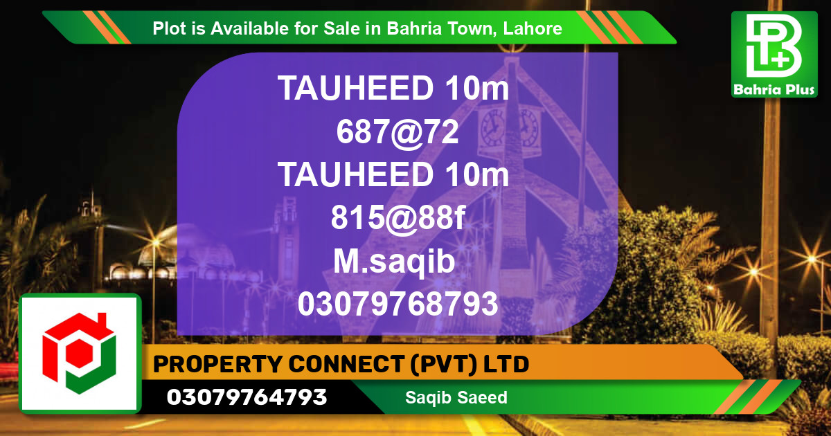 Residential Plot for Sale in Bahria Town, Lahore - (BP-90412)