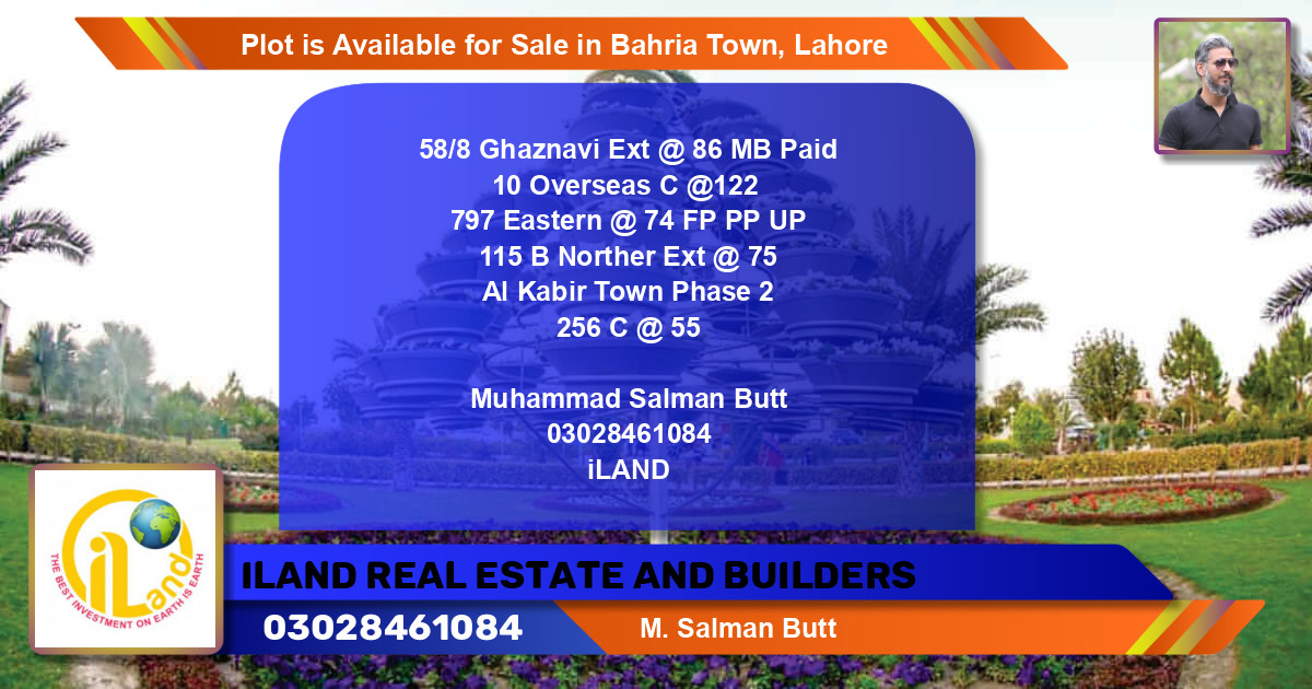 Residential Plot for Sale in Bahria Town, Lahore - (BP-90419)