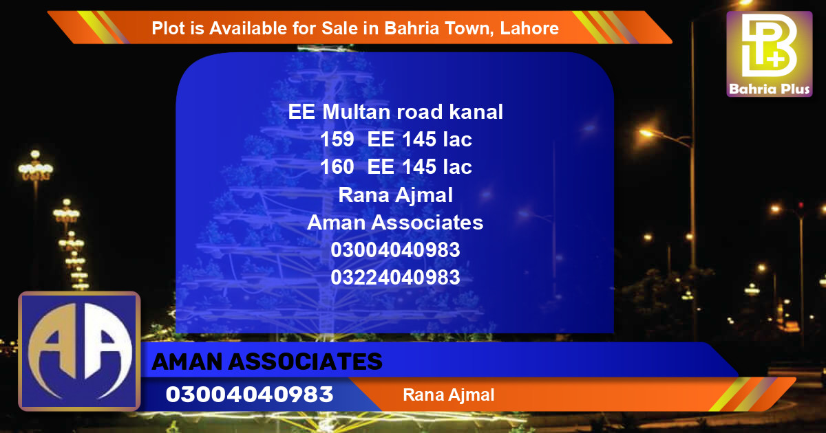 Residential Plot for Sale in Bahria Town, Lahore - (BP-90423)