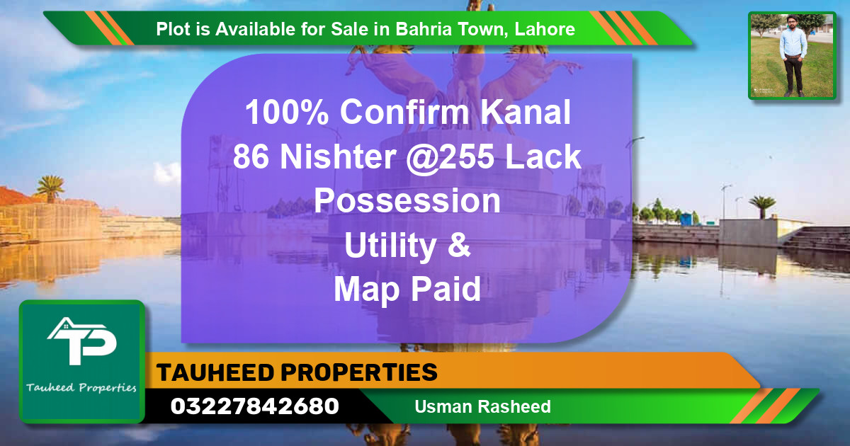 Residential Plot for Sale in Bahria Town, Lahore - (BP-90432)