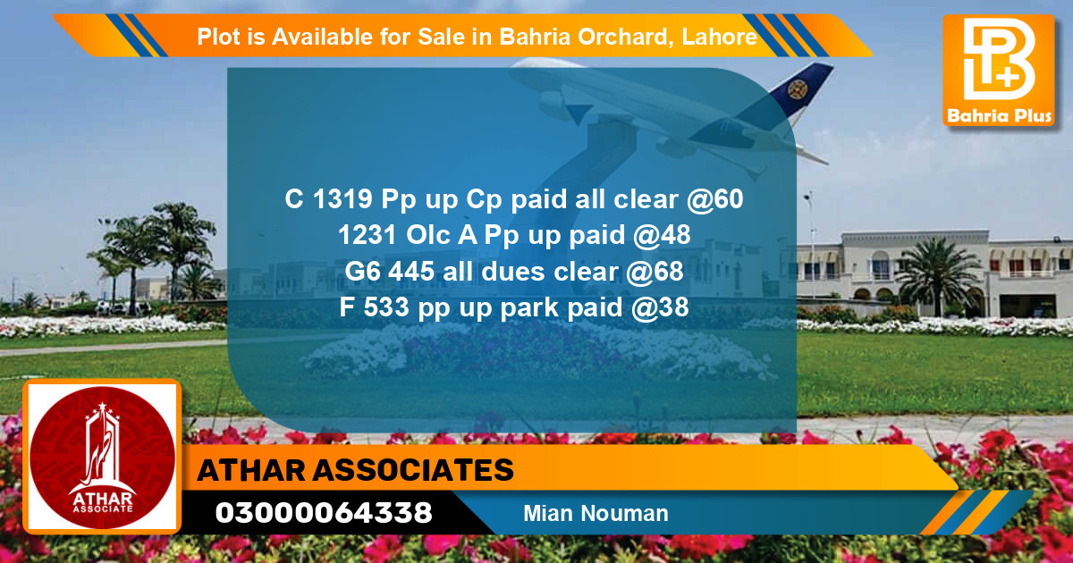 Residential Plot for Sale in Bahria Orchard, Lahore - (BP-90440)